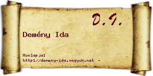 Demény Ida névjegykártya