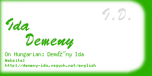 ida demeny business card